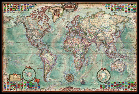 Large World Map - Counted Cross Stitch Patterns Embroidery Crafts Needlework DIY Chart DMC Color