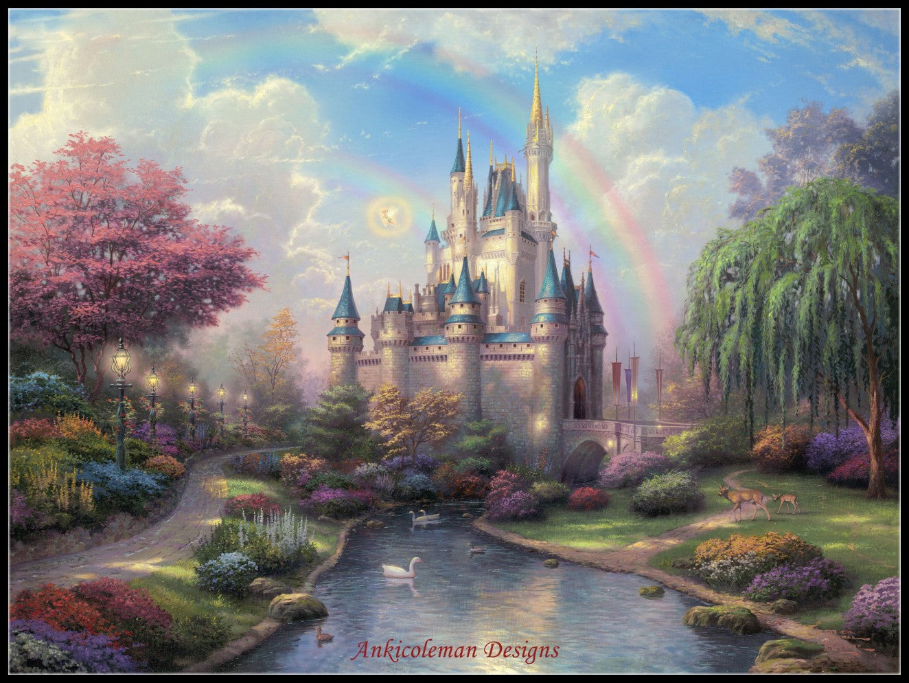 The Cinderella Castle - Counted Cross Stitch Patterns Embroidery Crafts Needlework DIY Chart DMC Color