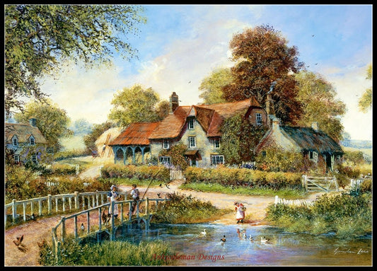 The Old Bridge - Counted Cross Stitch Patterns Embroidery Crafts Needlework DIY Chart DMC Color