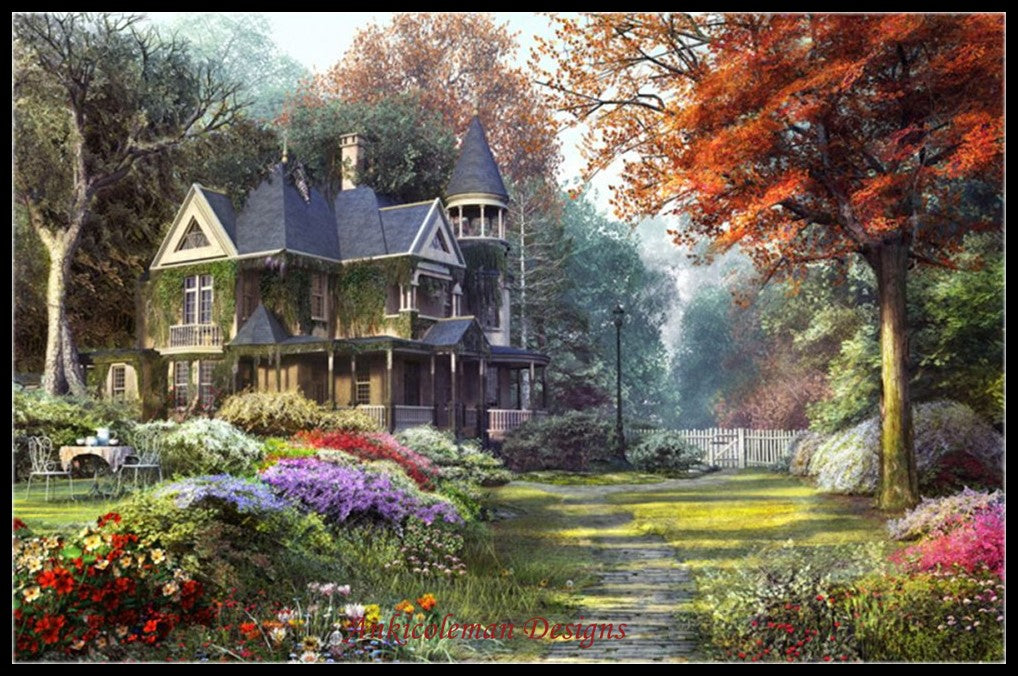 Victorian Garden - Counted Cross Stitch Patterns Embroidery Crafts Needlework DIY Chart DMC Color