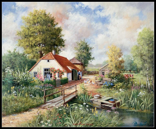 Cottage Farm - Counted Cross Stitch Patterns Embroidery Crafts Needlework DIY Chart DMC Color