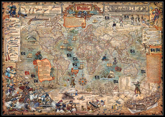 Pirate World - Counted Cross Stitch Patterns Embroidery Crafts Needlework DIY Chart DMC Color