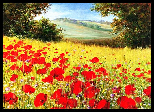 Sparkling Field II - Counted Cross Stitch Patterns Embroidery Crafts Needlework DIY Chart DMC Color