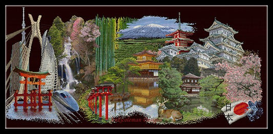 Japan - Counted Cross Stitch Patterns Embroidery Crafts Needlework DIY Chart DMC Color