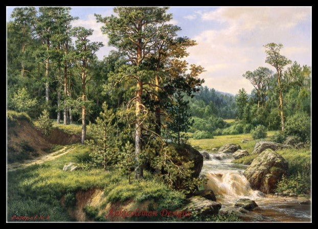 Pines - Counted Cross Stitch Patterns Embroidery Crafts Needlework DIY Chart DMC Color