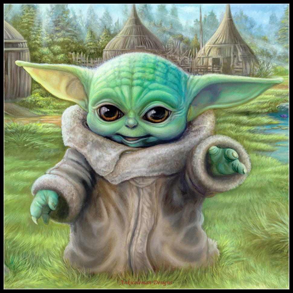 Baby Yoda - Counted Cross Stitch Patterns Embroidery Crafts Needlework DIY Chart DMC Color