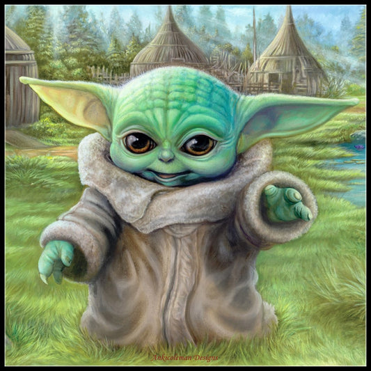 Baby Yoda - Counted Cross Stitch Patterns Embroidery Crafts Needlework DIY Chart DMC Color