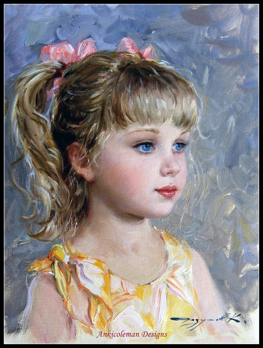 Childhood Girl 1 - Counted Cross Stitch Patterns Embroidery Crafts Needlework DIY Chart DMC Color