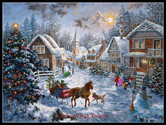 Merry Christmas - Counted Cross Stitch Patterns Embroidery Crafts Needlework DIY Chart DMC Color