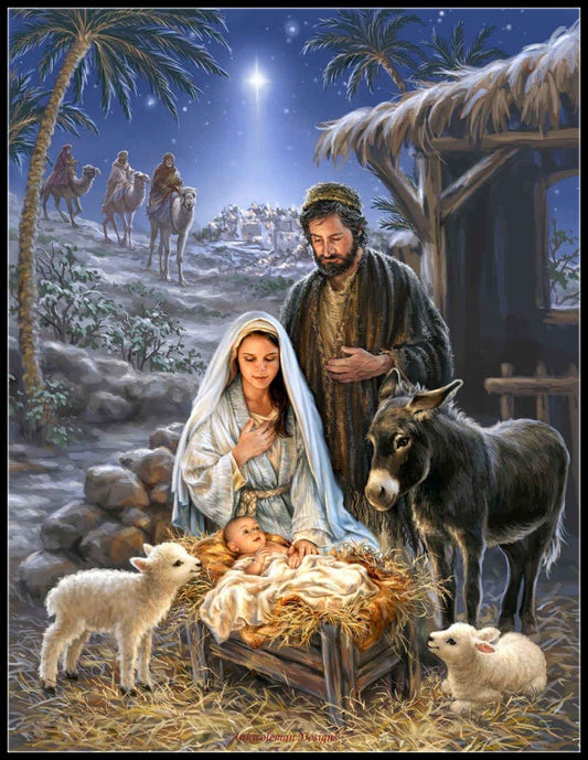 Savior is Born - Counted Cross Stitch Patterns Embroidery Crafts Needlework DIY Chart DMC Color