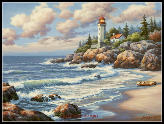 Lighthouse 2 - Counted Cross Stitch Patterns Embroidery Crafts Needlework DIY Chart DMC Color