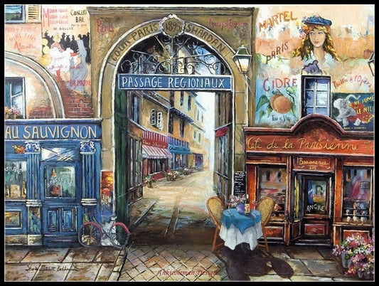 Passage to Paris - Counted Cross Stitch Patterns Embroidery Crafts Needlework DIY Chart DMC Color