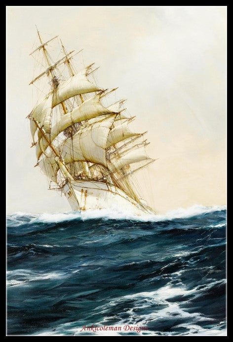 Sailing Ship 4 - Counted Cross Stitch Patterns Embroidery Crafts Needlework DIY Chart DMC Color