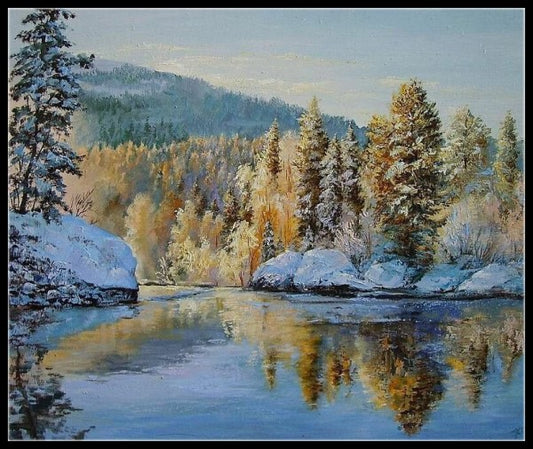 Russia Seasons Scenery 2 - Counted Cross Stitch Patterns Embroidery Crafts Needlework DIY Chart DMC Color