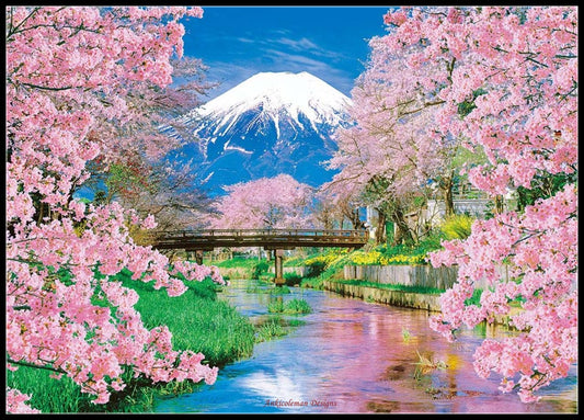 Mount Fuji 3 - Counted Cross Stitch Patterns Embroidery Crafts Needlework DIY Chart DMC Color