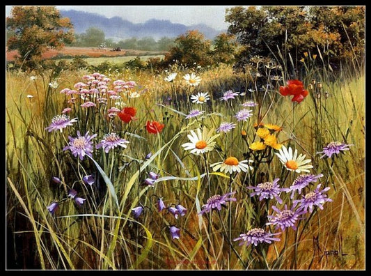 Meadow Flowers 3 - Counted Cross Stitch Patterns Embroidery Crafts Needlework DIY Chart DMC Color