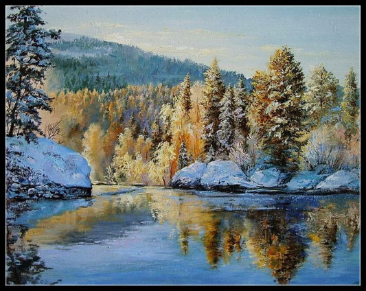 Russia Seasons Scenery 8 - Counted Cross Stitch Patterns Embroidery Crafts Needlework DIY Chart DMC Color