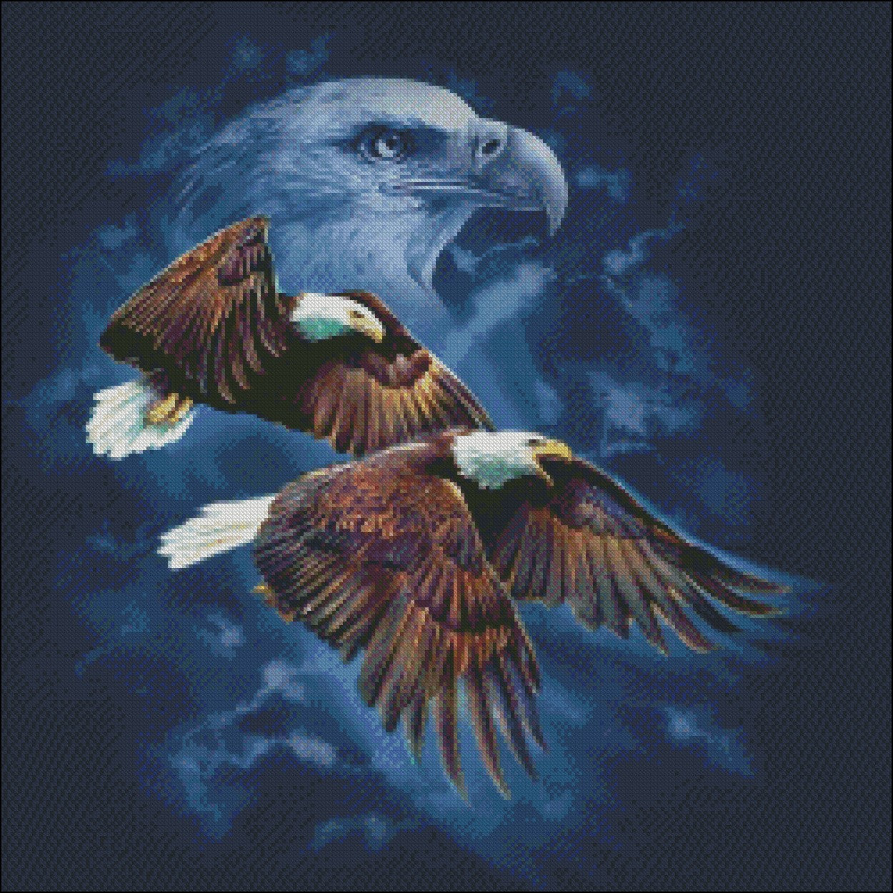 Eagle Spirit - Counted Cross Stitch Patterns Embroidery Crafts Needlework DIY Chart DMC Color