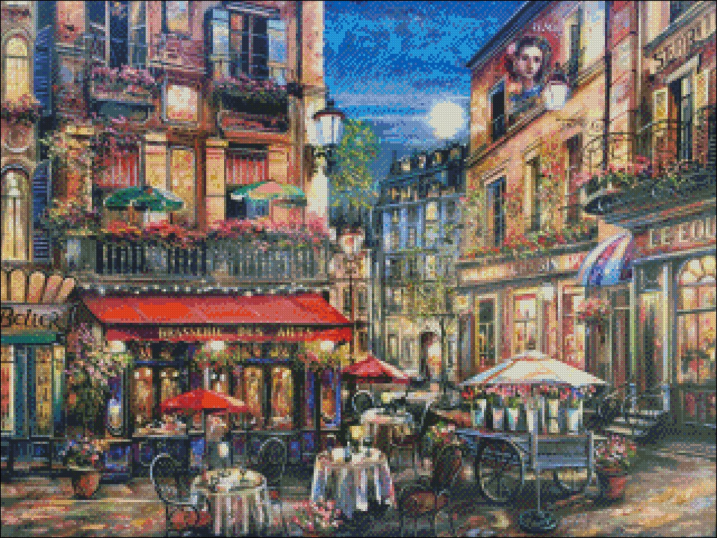 Paris Style 8 - Counted Cross Stitch Patterns Embroidery Crafts Needlework DIY Chart DMC Color
