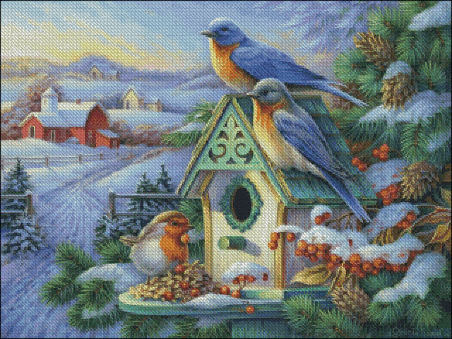 Golden Morning - Counted Cross Stitch Patterns Embroidery Crafts Needlework DIY Chart DMC Color