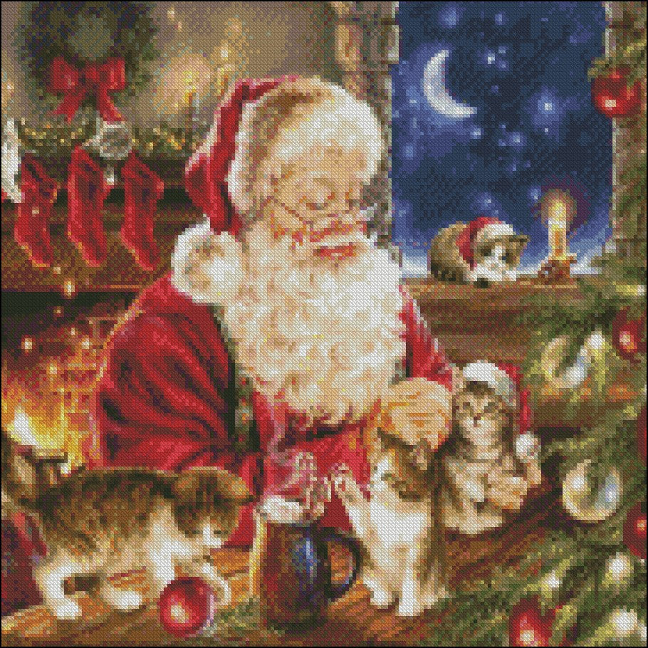 Santa Claus 3 - Counted Cross Stitch Patterns Embroidery Crafts Needlework DIY Chart DMC Color