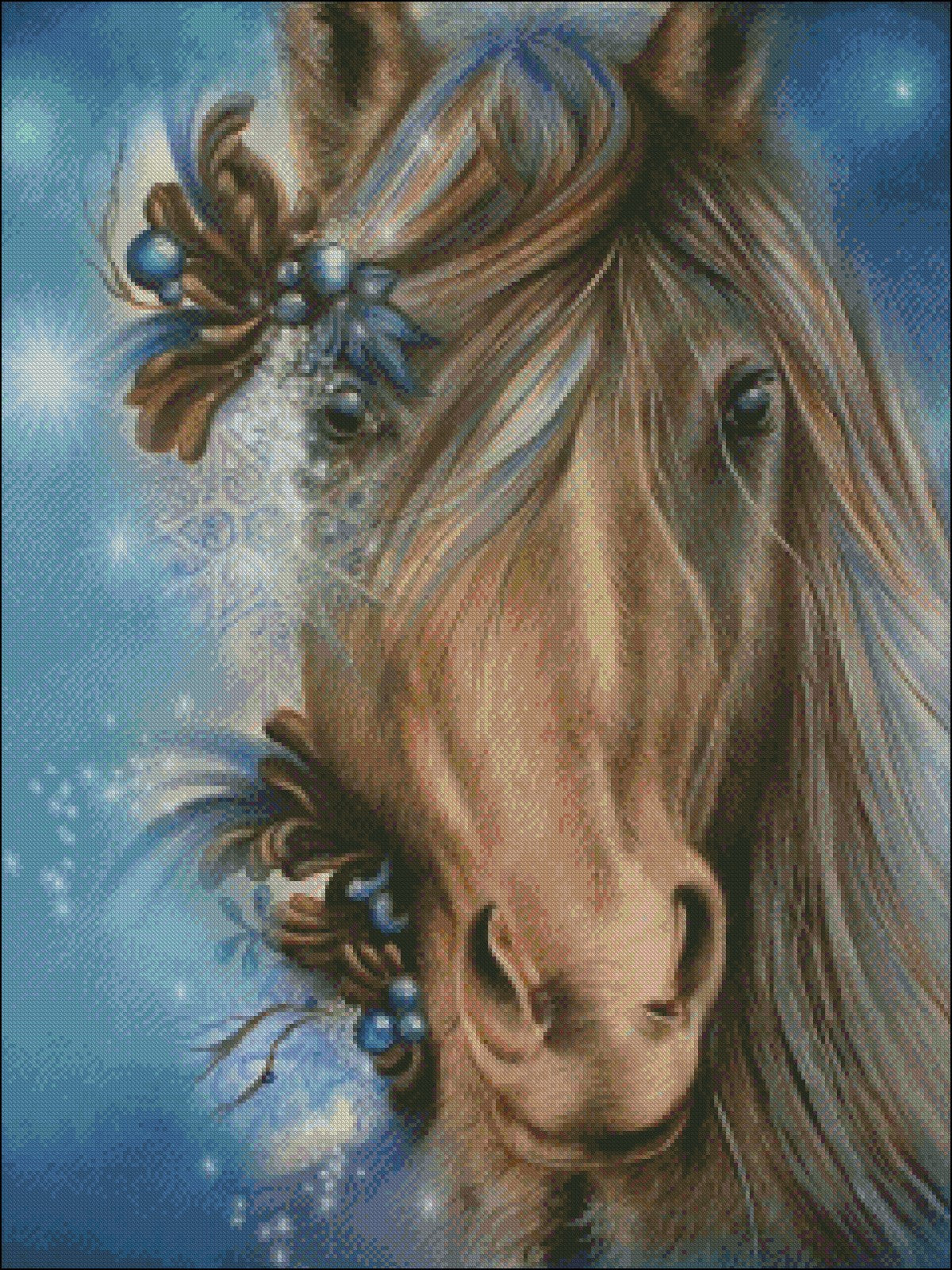 Pretty Horse 3 - Counted Cross Stitch Patterns Embroidery Crafts Needlework DIY Chart DMC Color