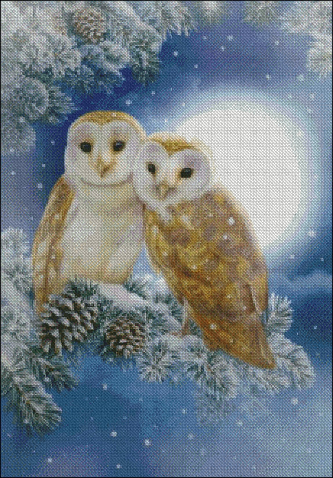 Owl 6 - Counted Cross Stitch Patterns Embroidery Crafts Needlework DIY Chart DMC Color