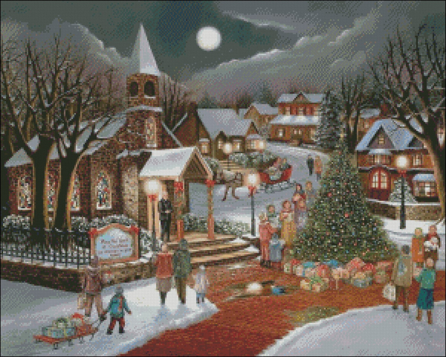 Spirit of Christmas - Counted Cross Stitch Patterns Embroidery Crafts Needlework DIY Chart DMC Color