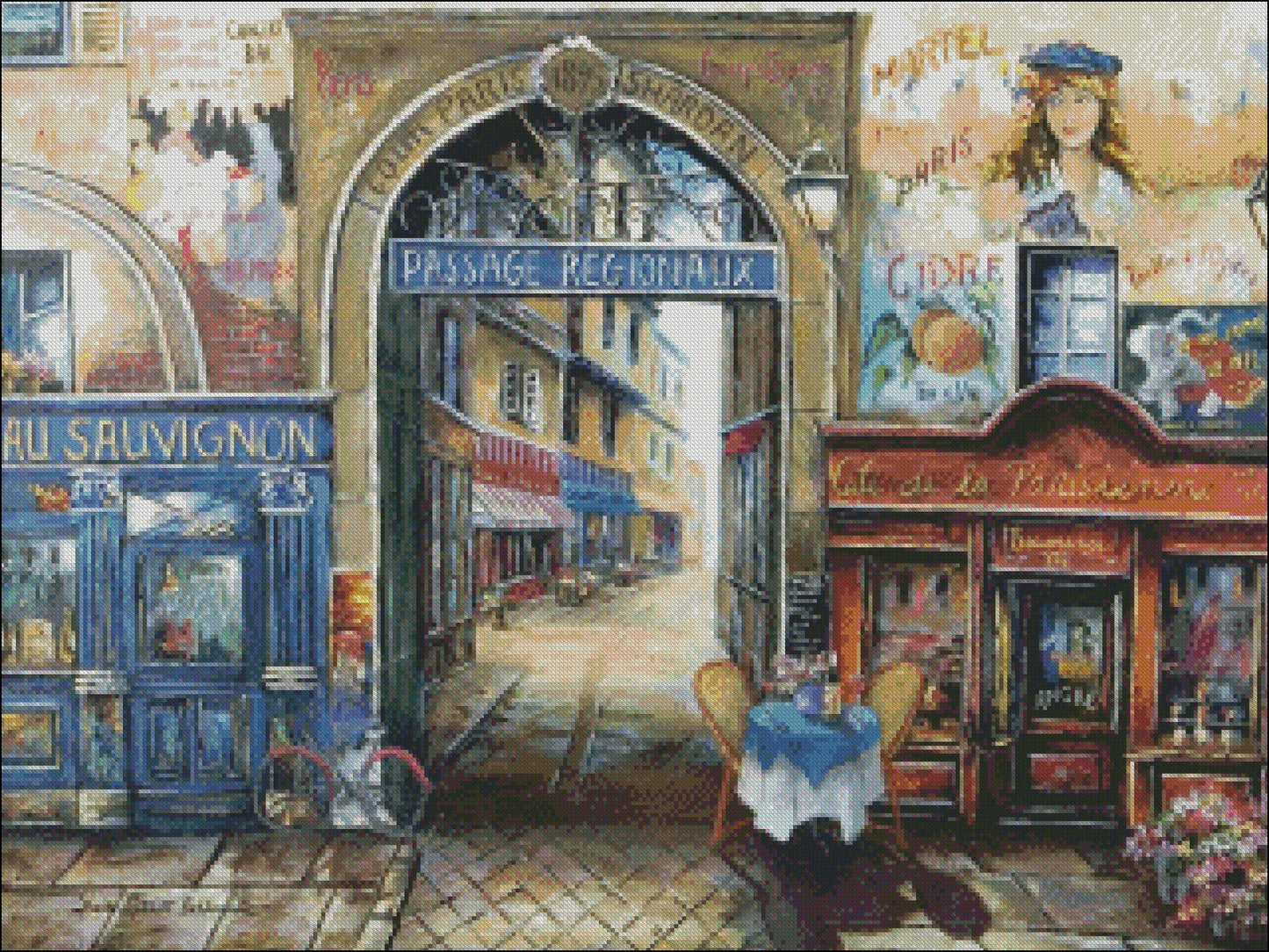 Passage to Paris - Counted Cross Stitch Patterns Embroidery Crafts Needlework DIY Chart DMC Color