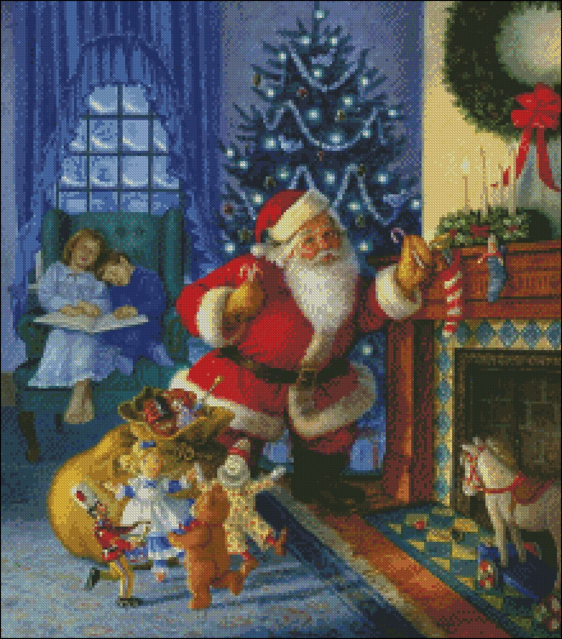 Santa Claus 14 - Counted Cross Stitch Patterns Embroidery Crafts Needlework DIY Chart DMC Color