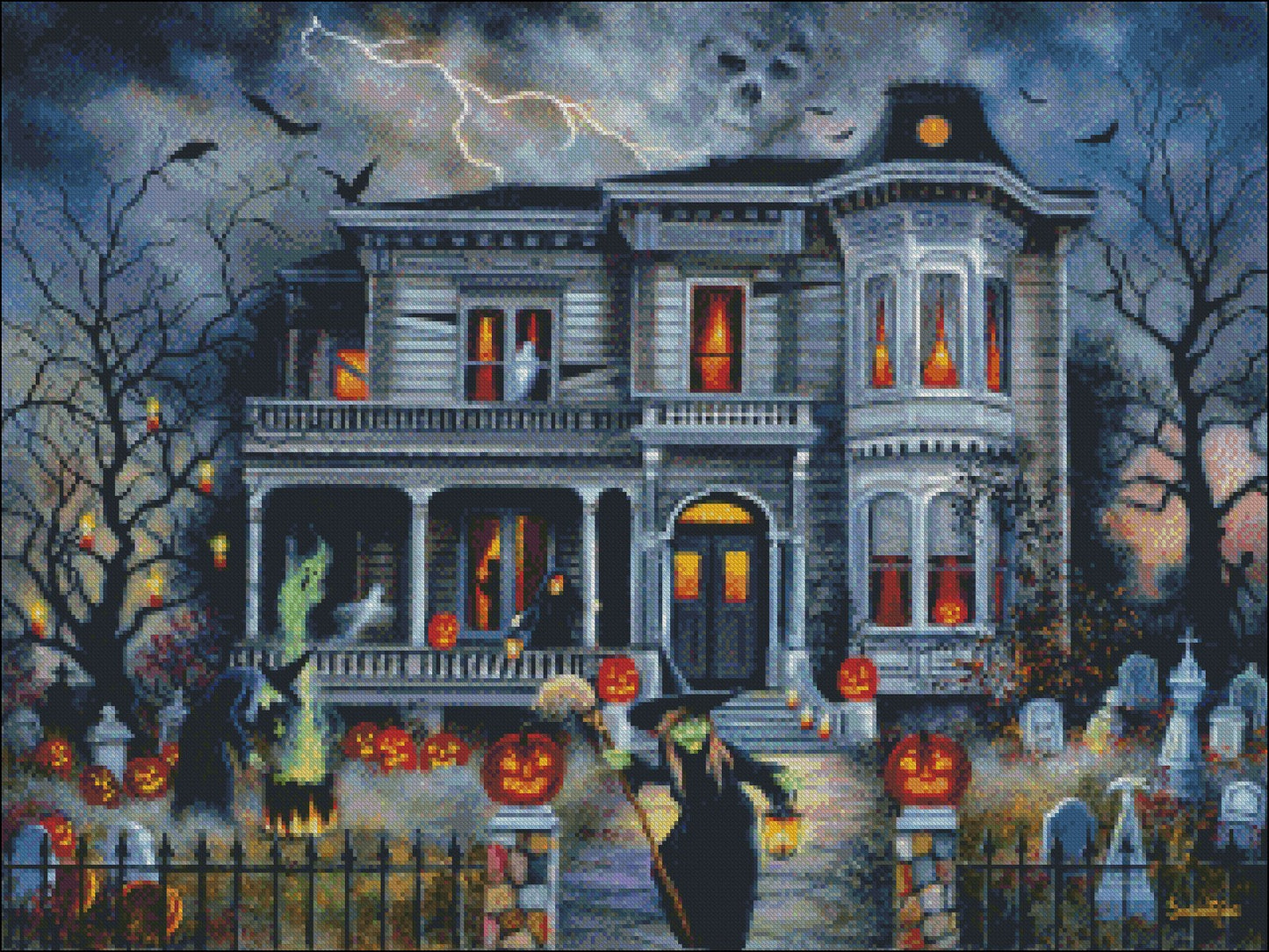 Witching Hour - Counted Cross Stitch Patterns Embroidery Crafts Needlework DIY Chart DMC Color