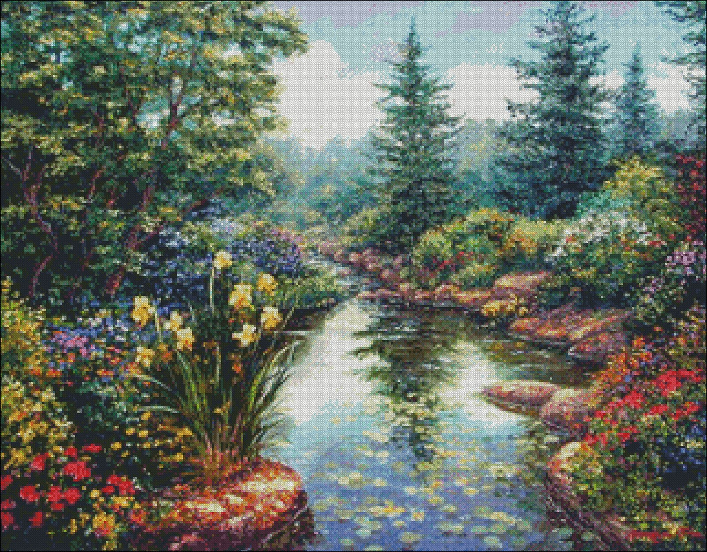 Serenity - Counted Cross Stitch Patterns Embroidery Crafts Needlework DIY Chart DMC Color
