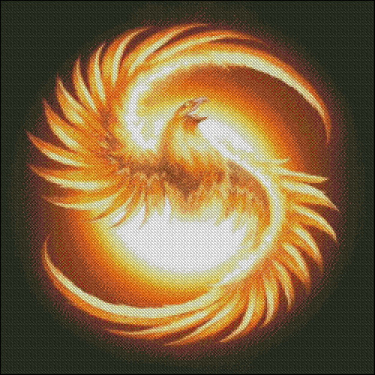 Fire Phoenix - Counted Cross Stitch Patterns Embroidery Crafts Needlework DIY Chart DMC Color