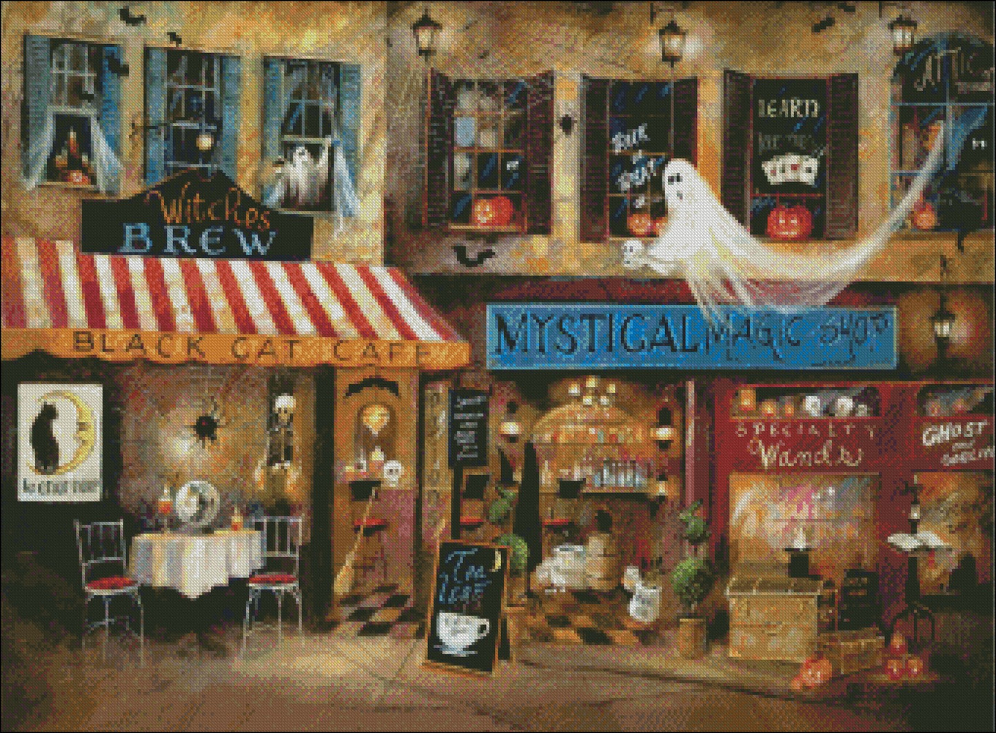 Mystical Magic Shop - Counted Cross Stitch Patterns Embroidery Crafts Needlework DIY Chart DMC Color