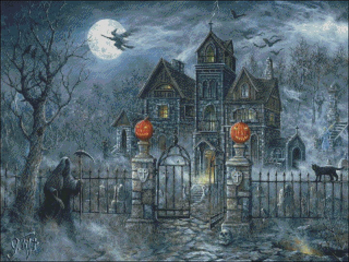 Uninvited Guest - Counted Cross Stitch Patterns Embroidery Crafts Needlework DIY Chart DMC Color
