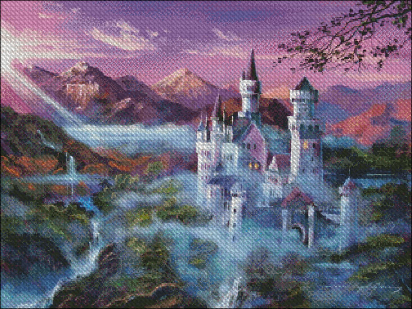 Mystery Castle - Counted Cross Stitch Patterns Embroidery Crafts Needlework DIY Chart DMC Color