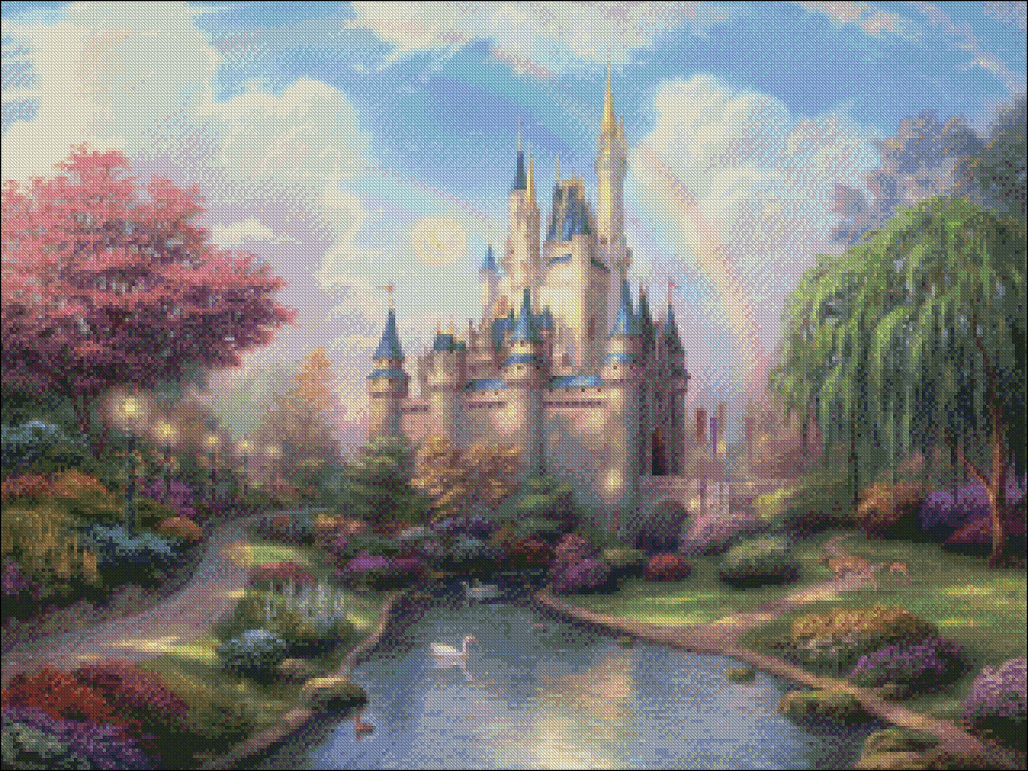 The Cinderella Castle - Counted Cross Stitch Patterns Embroidery Crafts Needlework DIY Chart DMC Color