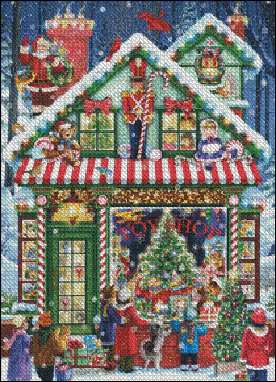 Toy Shop - Counted Cross Stitch Patterns Embroidery Crafts Needlework DIY Chart DMC Color