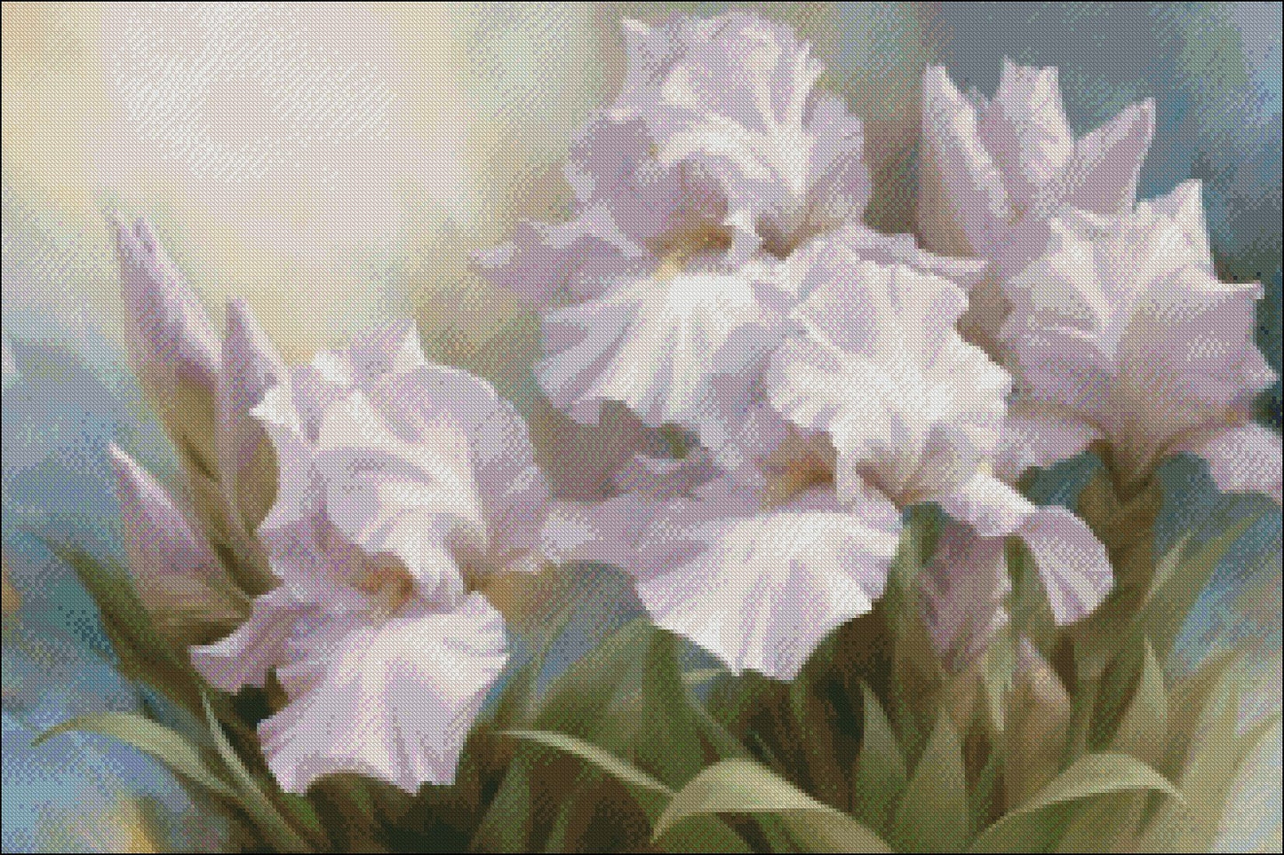 White Iris Elegance I - Counted Cross Stitch Patterns Embroidery Crafts Needlework DIY Chart DMC Color