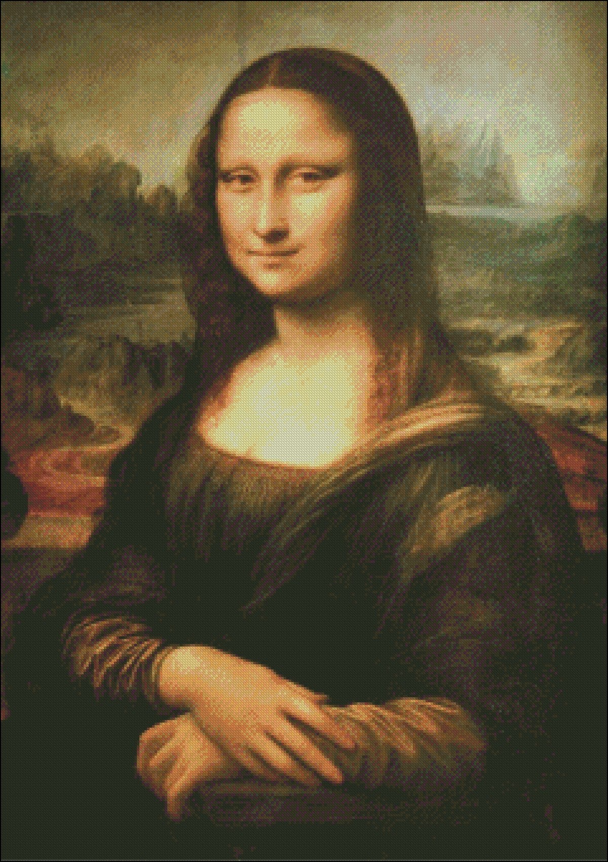 Mona Lisa - Counted Cross Stitch Patterns Embroidery Crafts Needlework DIY Chart DMC Color