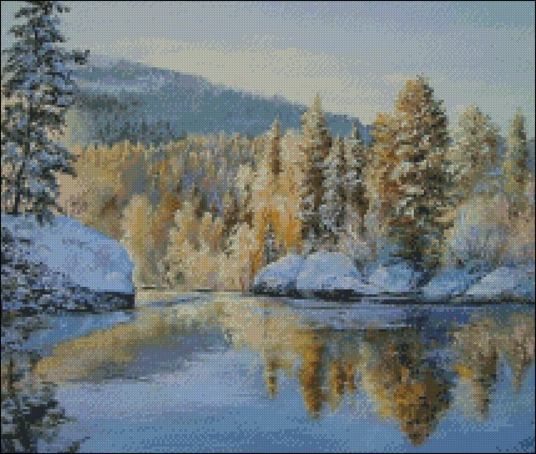 Russia Seasons Scenery 2 - Counted Cross Stitch Patterns Embroidery Crafts Needlework DIY Chart DMC Color