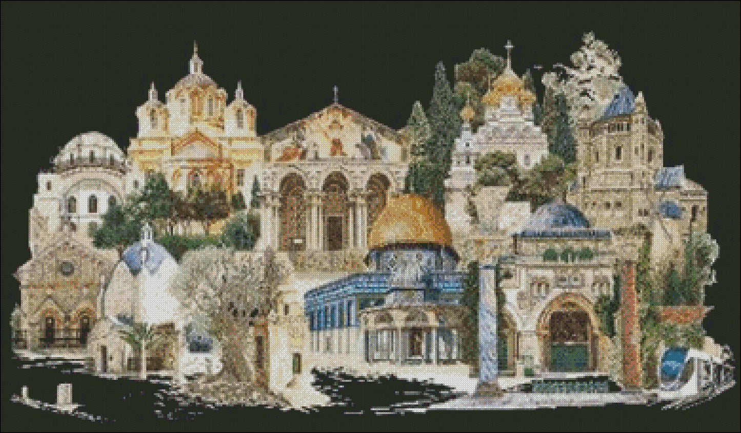 Jerusalem - Counted Cross Stitch Patterns Embroidery Crafts Needlework DIY Chart DMC Color