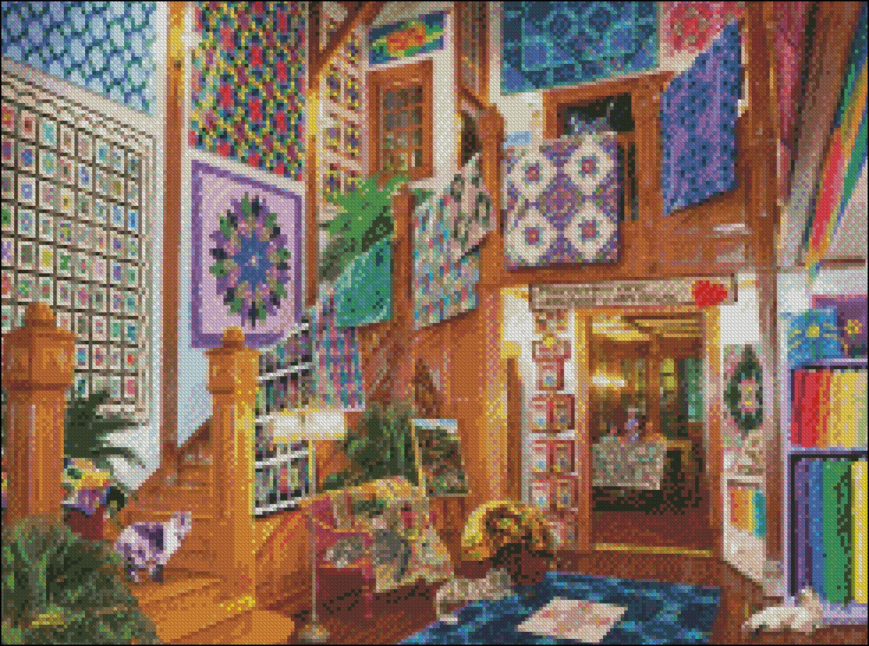 Stitched with Love - Counted Cross Stitch Patterns Embroidery Crafts Needlework DIY Chart DMC Color