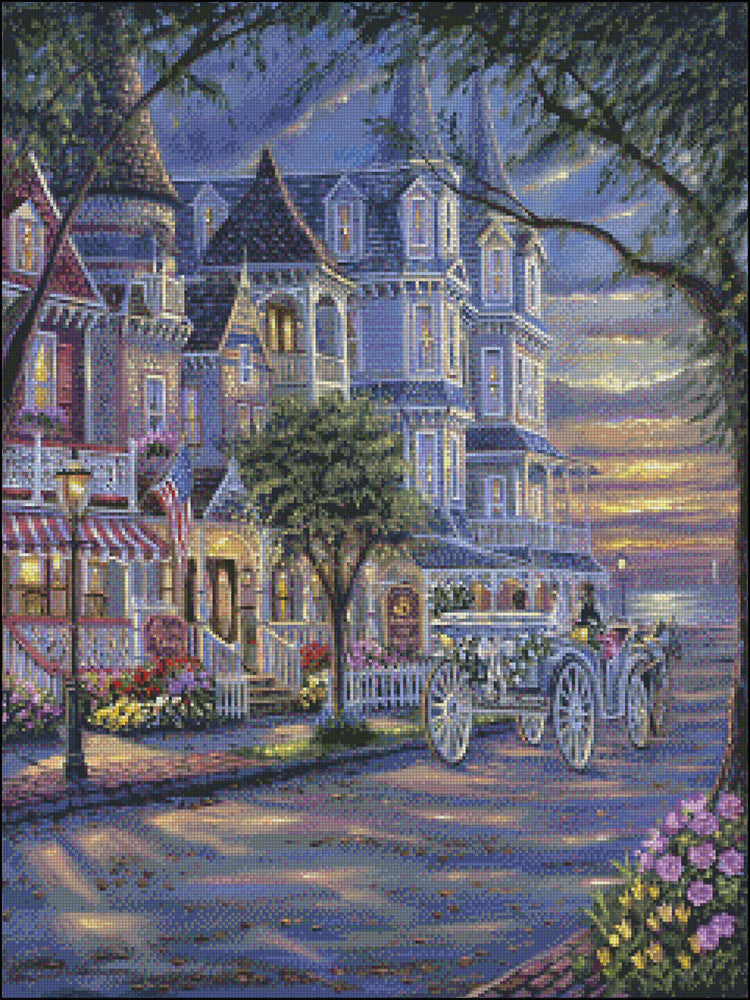 Strolling in Cape May - Counted Cross Stitch Patterns Embroidery Crafts Needlework DIY Chart DMC Color