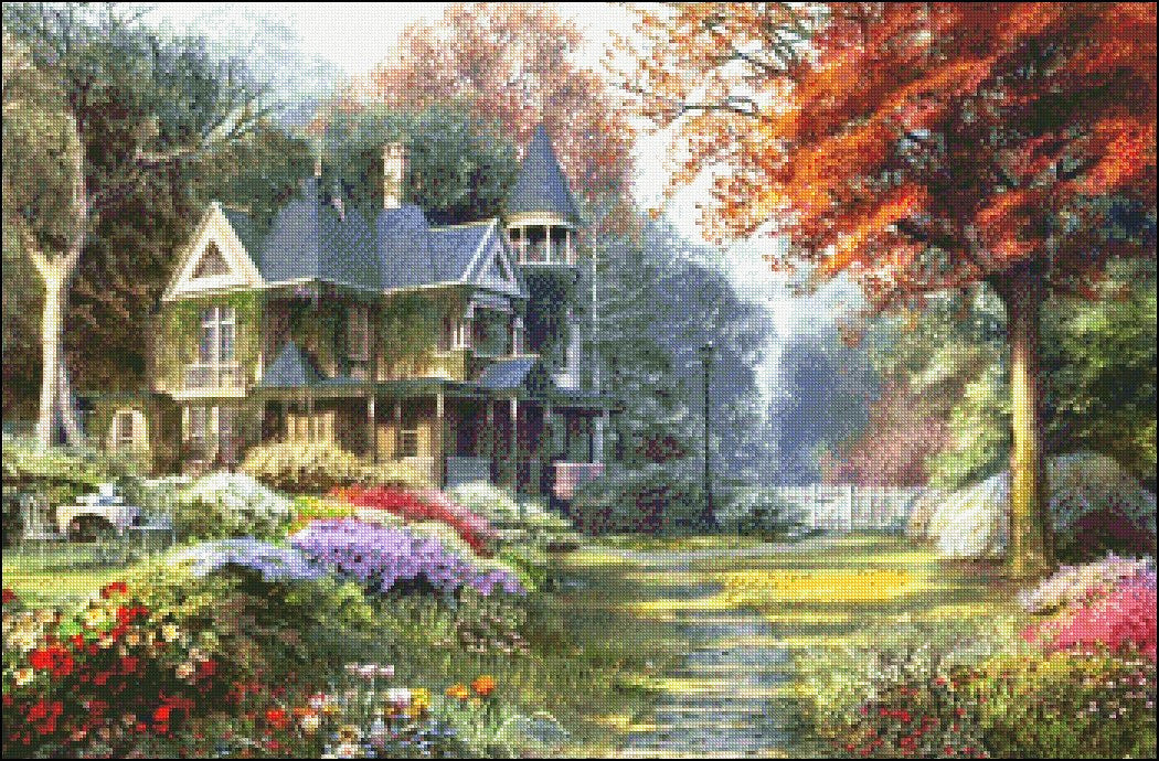 Victorian Garden - Counted Cross Stitch Patterns Embroidery Crafts Needlework DIY Chart DMC Color