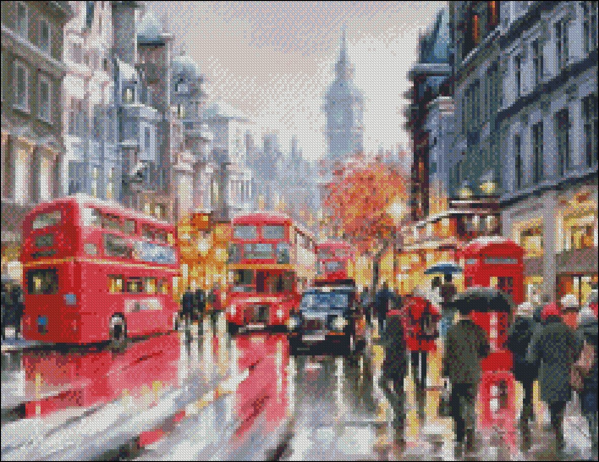 Whitehall in Snow - Counted Cross Stitch Patterns Embroidery Crafts Needlework DIY Chart DMC Color