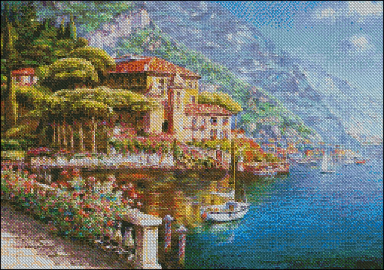 The Abbey Bellagio - Counted Cross Stitch Patterns Embroidery Crafts Needlework DIY Chart DMC Color