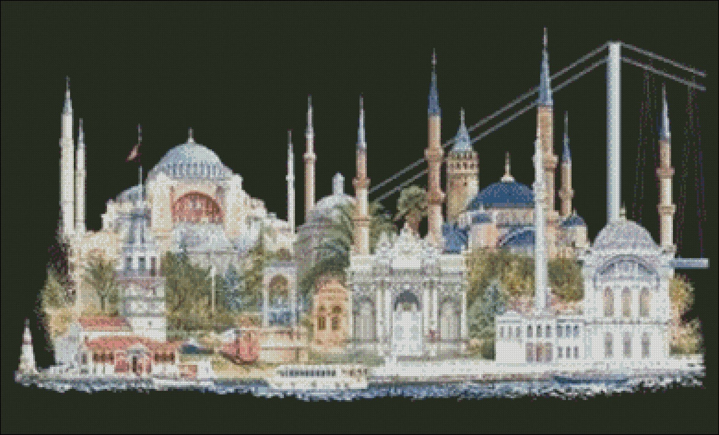 Istanbul - Counted Cross Stitch Patterns Embroidery Crafts Needlework DIY Chart DMC Color