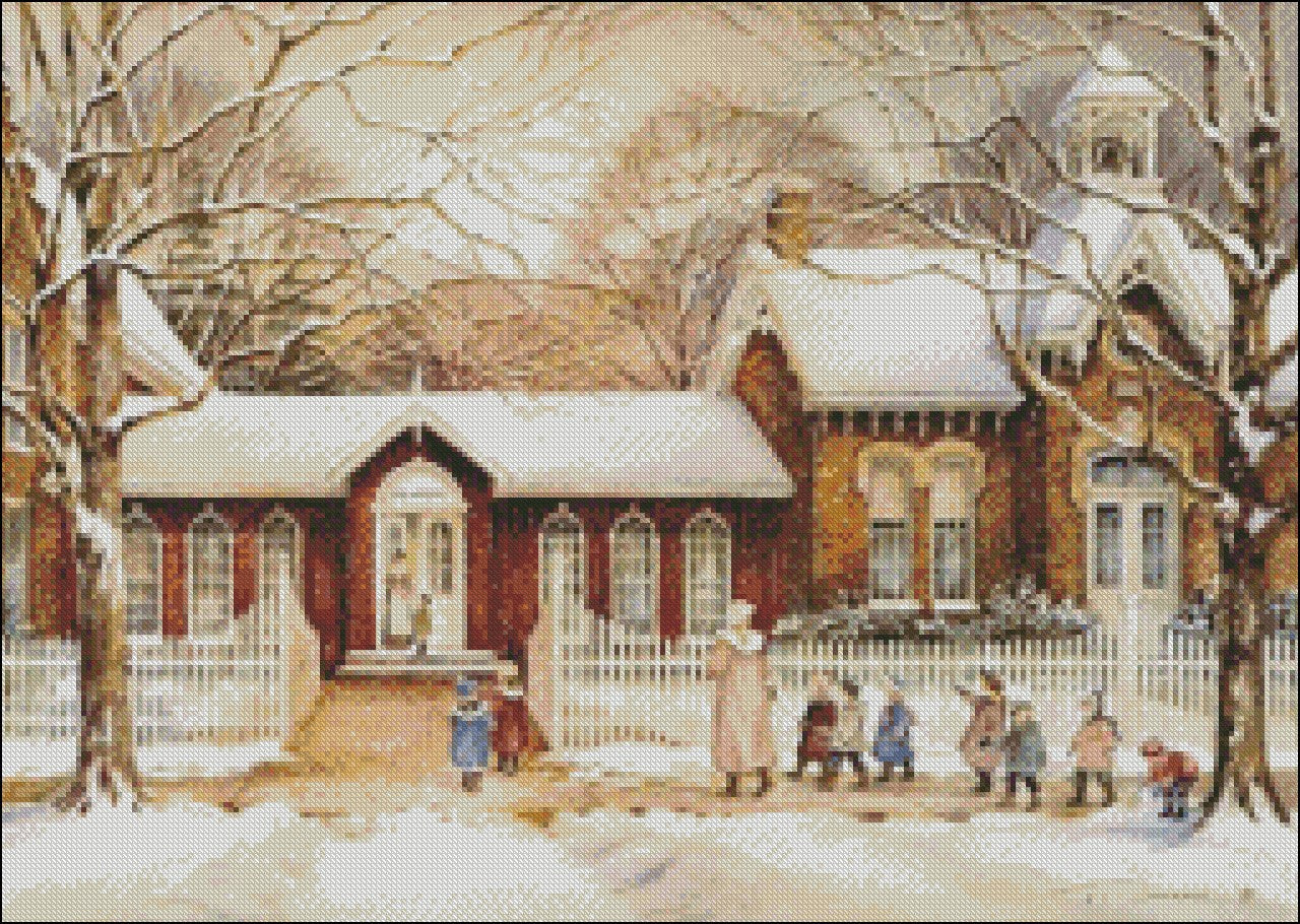 The Museum - Counted Cross Stitch Patterns Embroidery Crafts Needlework DIY Chart DMC Color