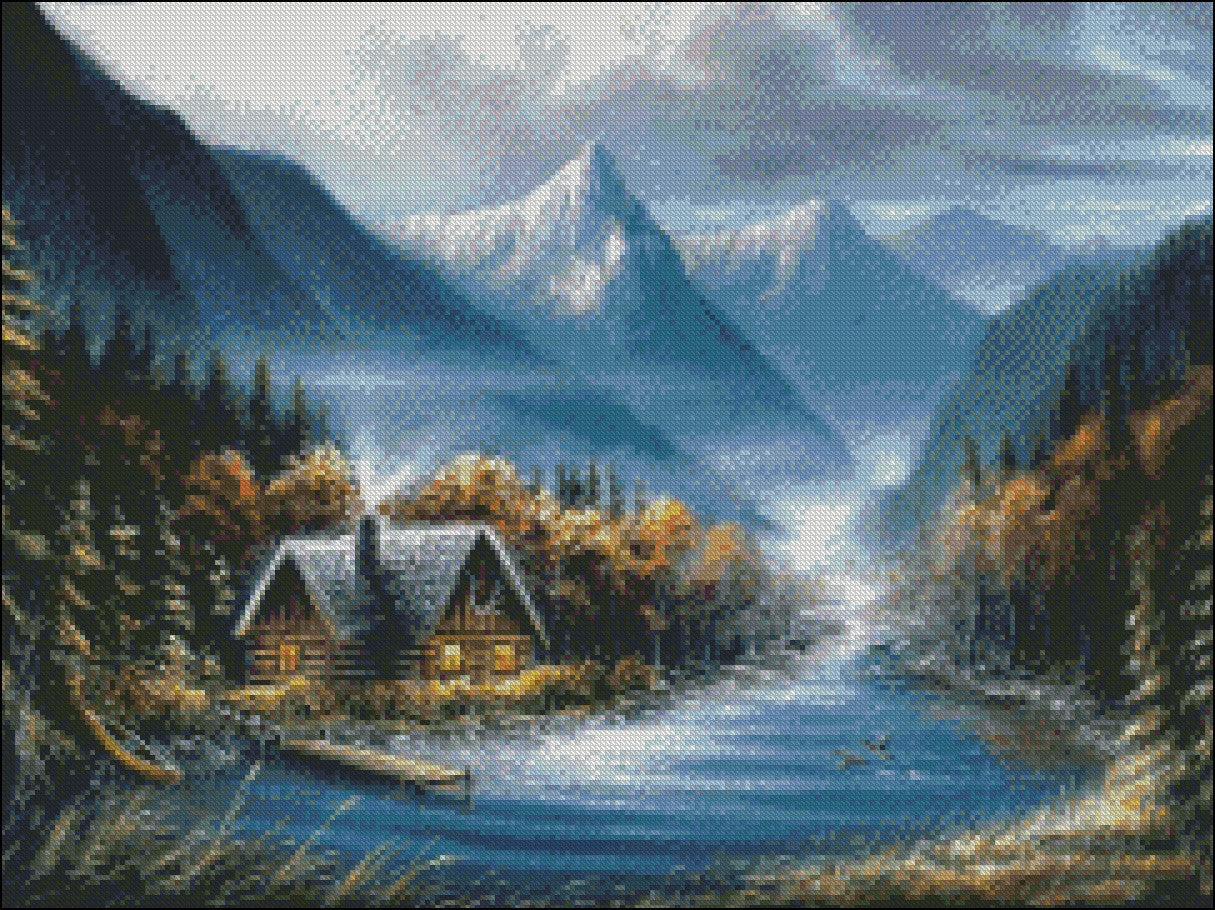 Lost Creek - Counted Cross Stitch Patterns Embroidery Crafts Needlework DIY Chart DMC Color
